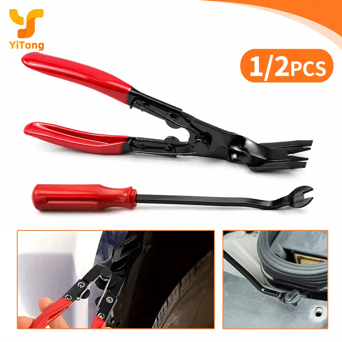 Yitong 1/2PCS Auto Trim Clip Pulling Pliers Plastic Retainer Rivet Remover For Motorcycle Door Panel Repair Dismantling Tool
