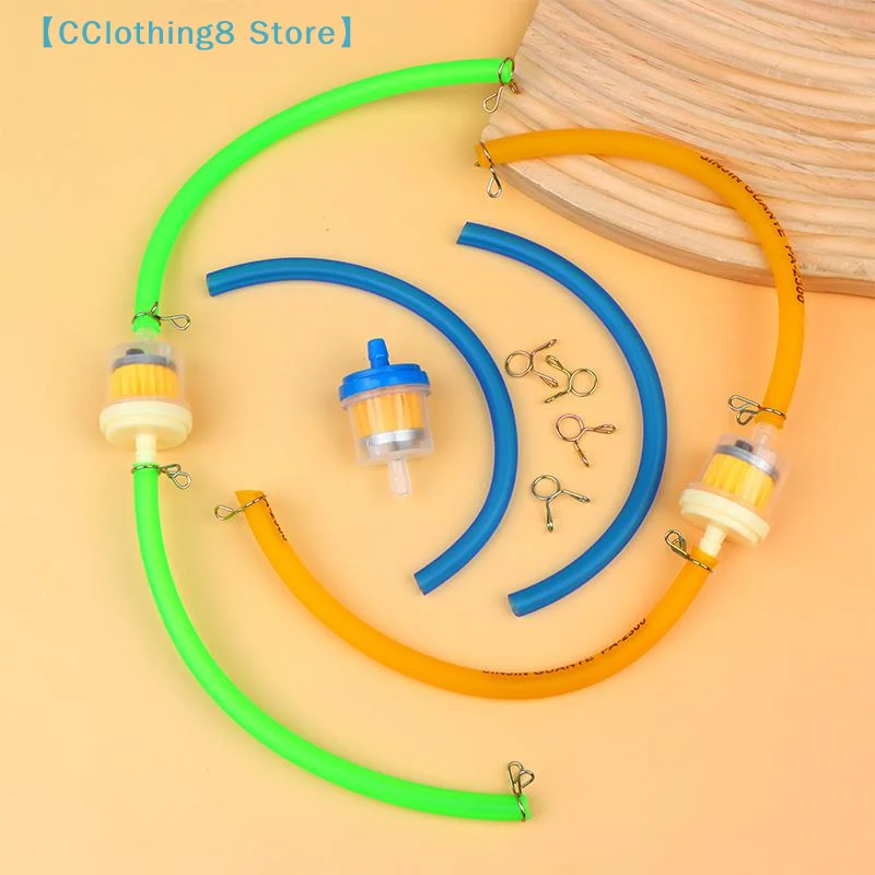 Motorcycle Universal Gas Fuel Filters And Fuel Pipe For 49cc 50cc 110cc 125cc Motocross Dirt Pit Bike Moped Scooter ATV 【AliS8】