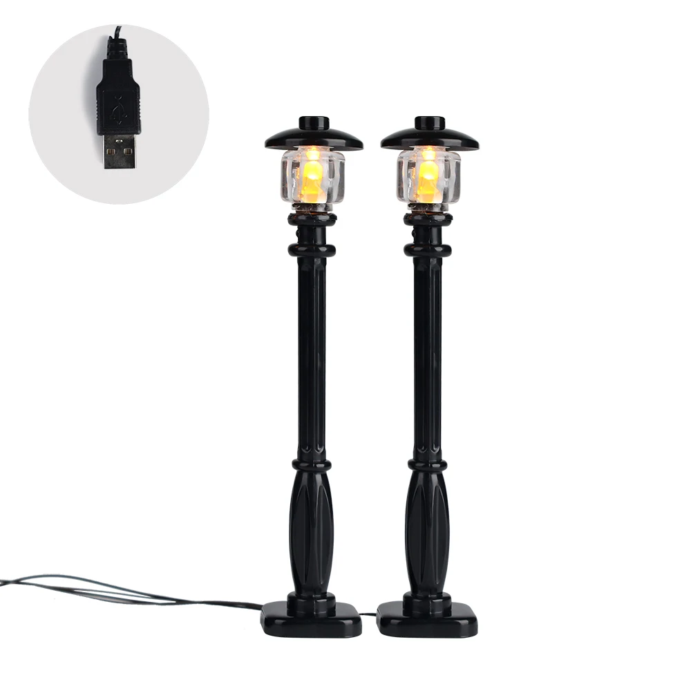 EASYLITE 1PCS Building Blocks 2 LED Lamp Post in 1 USB Light DIY Street Light For Lamppost City MOC Accessories Brick Light Set