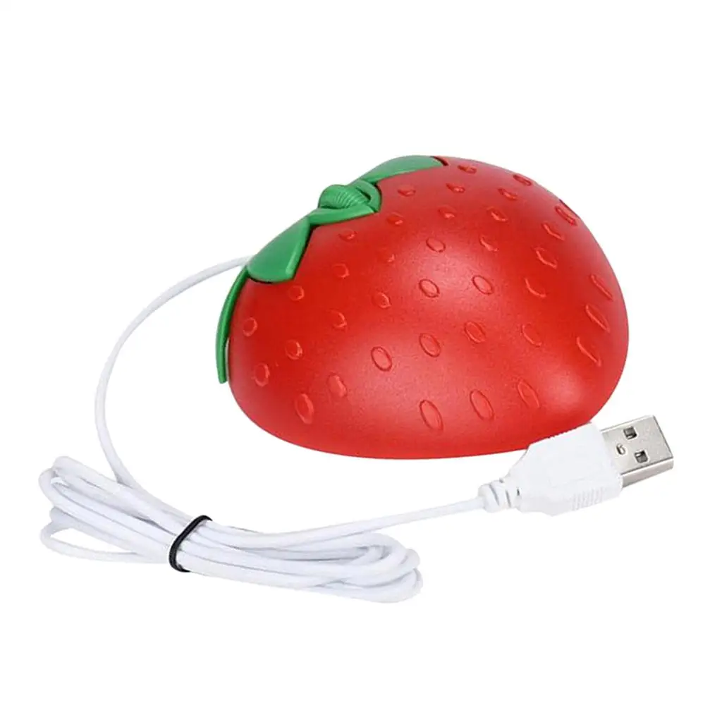 Cute Strawberry Shaped 1000DPI USB2.0 Optical Mouse Mice for Computer