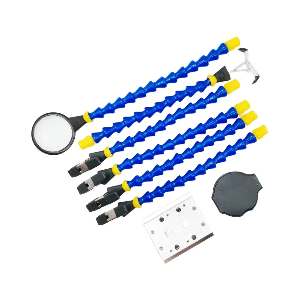 Soldering Helping Hands Magnifying Stand Kit With 4*Rubber-Tip Clips And 4-5x Glass For Octopus Soldering Clamp Set For PCB Work
