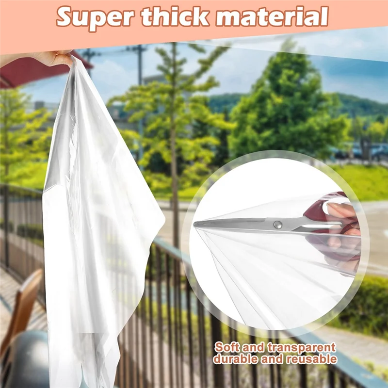 

Cuttable Transparent Film With Adhesive Straps Winter Reusable Window Plastic For Winterizing A