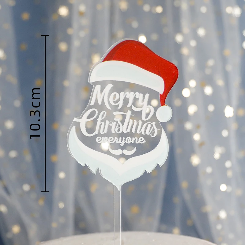 2026 Christmas Decoration Cake Merry Christmas Noel 2026 Acrylic Cake Topper Gold Xmas Theme Snowflake Cake Santa Claus Decor