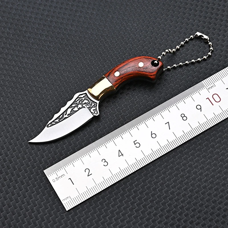 Mini Portable Stainless Steel Pocket Knife Keychain Small Utility Knife Outdoor Self-defense Box Paper Envelope Cutter Cut Fruit