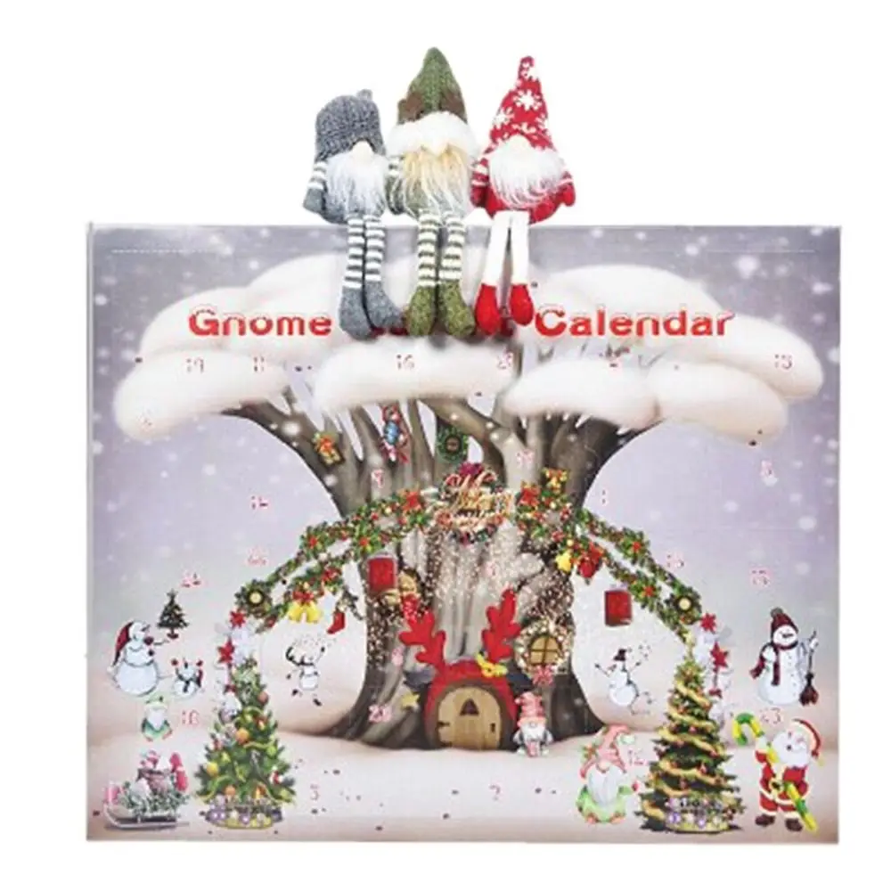 Christmas Calendar Christmas Gnome Advent Calendar Decoration Props Festival Decoration Countdown Calenda 24 Days