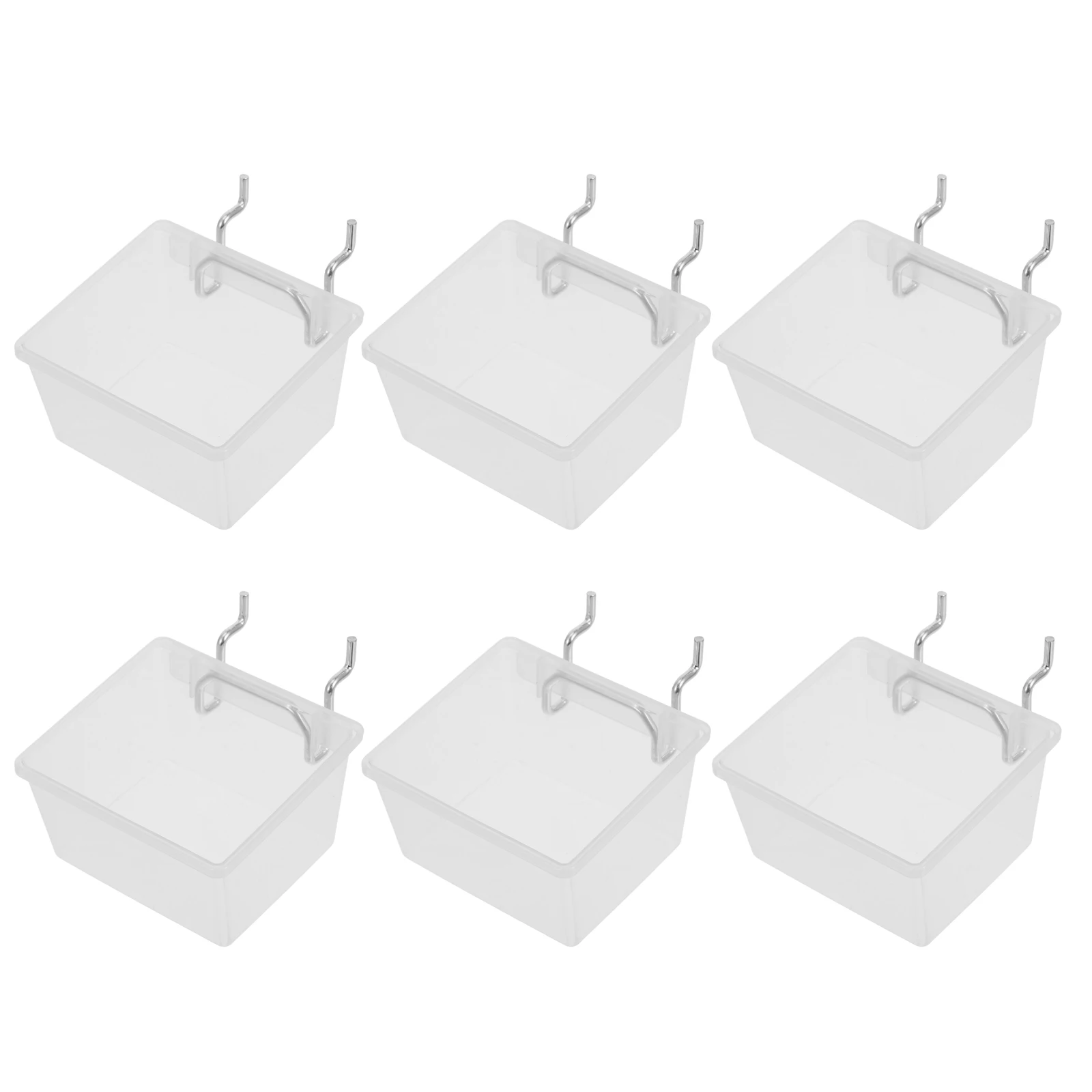 

6pcs Pegboard Storage Bins Hooks Square Transparent Organizer For Garage Workshop Tool Organization Wall Mounted Pegboard