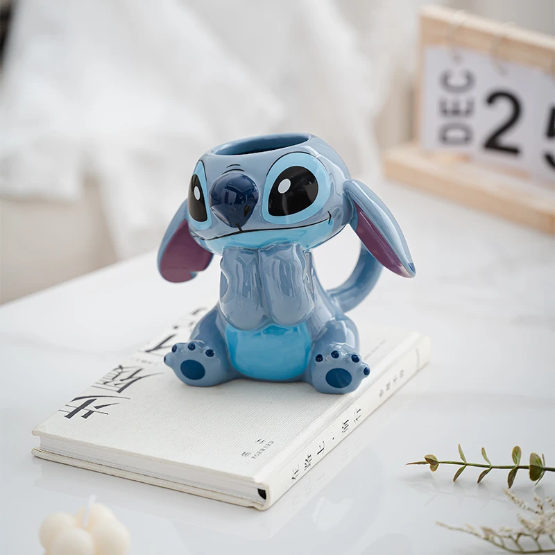 Disney Lilo&Stitch Ceramic Mug Stereoscopic Water Cup Stitch Home Office Milk Coffee Cup Cartoon Vase Ornament Friends Xmas Gift view 3