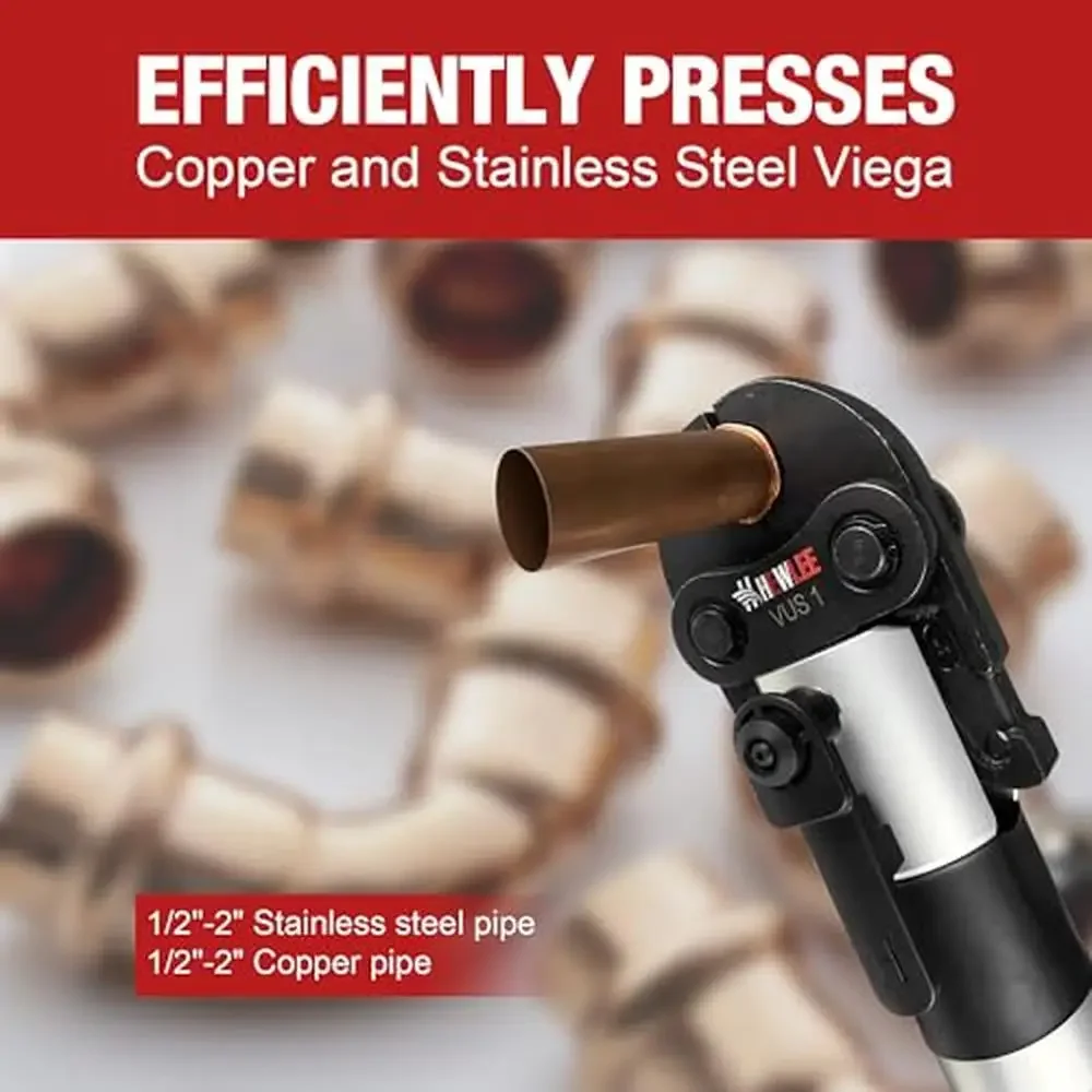 Copper Crimping Tool Hydraulic 32KN Pro Press 18V 5.0Ah*2 Battery US Standard 1/2" 3/4" 1" Plumbing HVAC Stainless Steel PEX