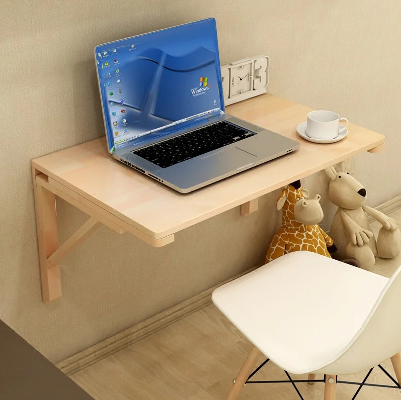 Wall Mounted Floating Computer Desk Folding Laptop Table Sturdy Brackets Multifunctional Desk For Office Home Kitchen