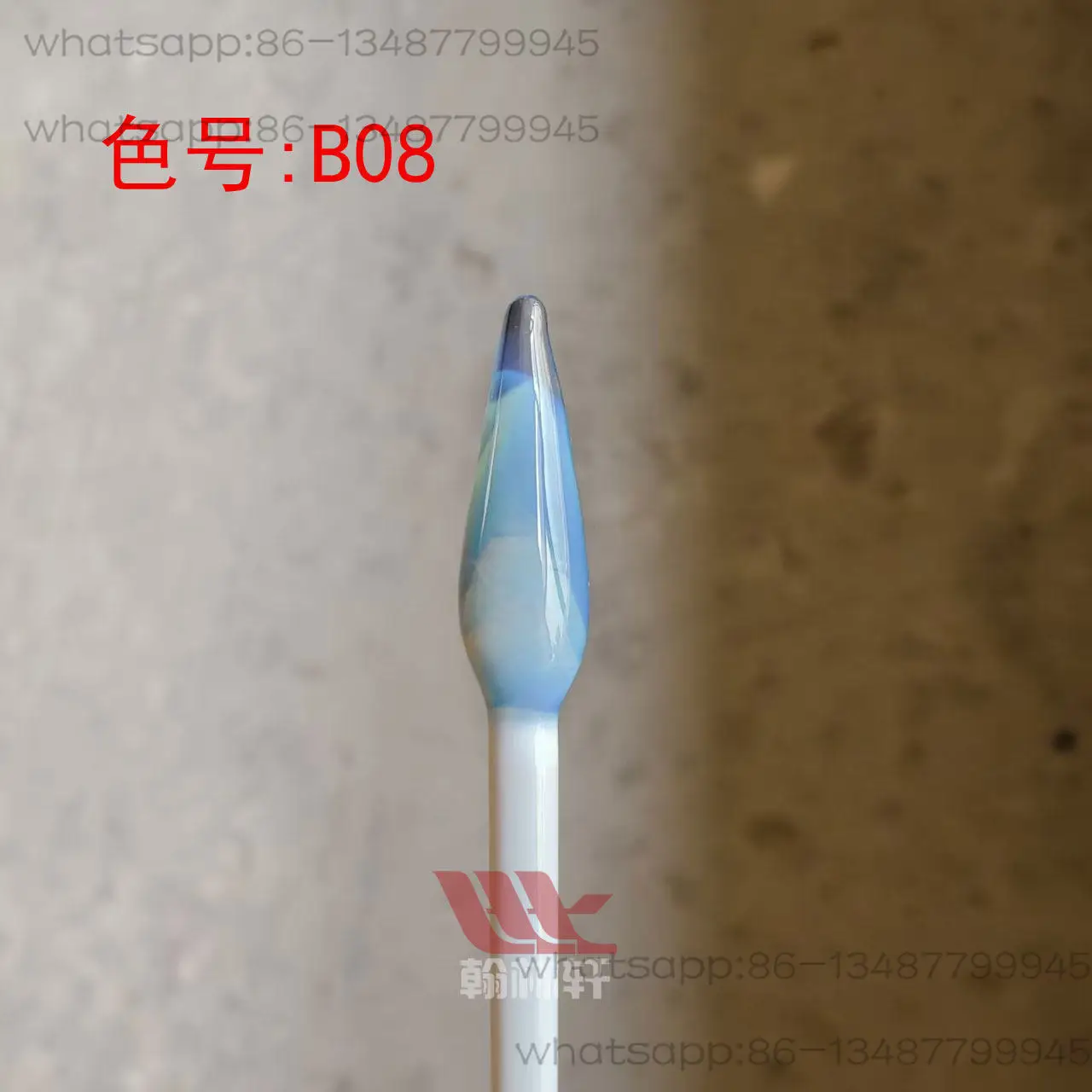 0,5 kg B08 Morandi Haze Blue, Barre de verre brûlé bleu-gris pour bricolage, tige de verre colorée pour lampe, matériau dur
