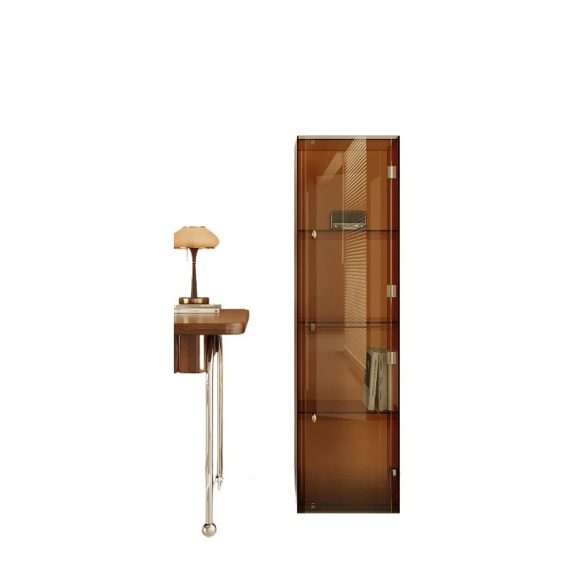 

Medieval style storage cabinet with door multi-layer bedside table, stairwell, floor-to-ceiling narrow crack dust rack