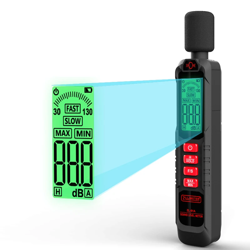 

Small Handheld Digital Decibel Meter Level Measuring Instrument for Detecting Car Sound Insulation & Noise