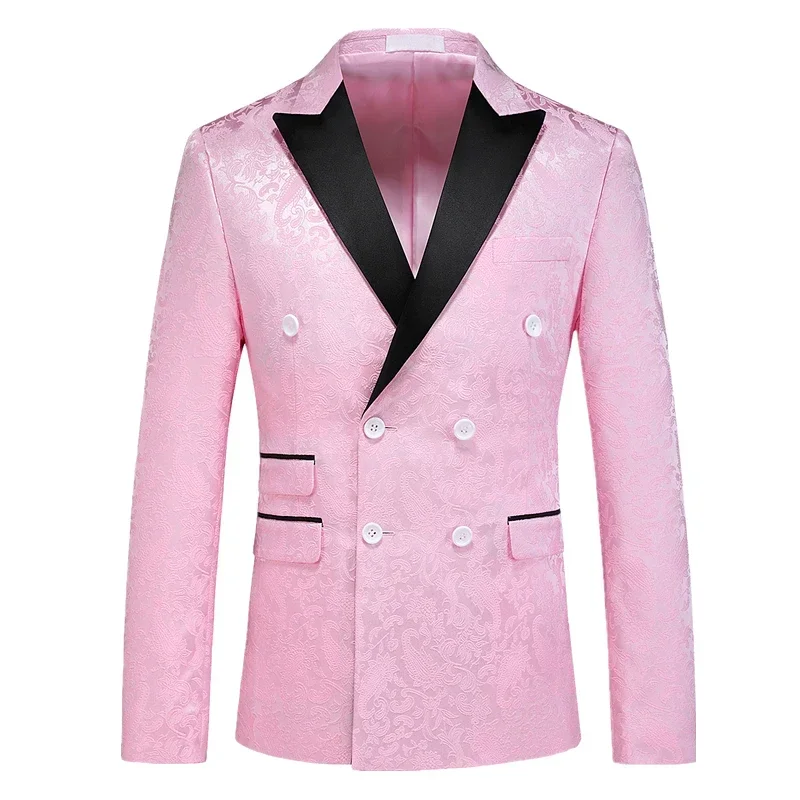 Double-breasted Men\'s Suit Jacket, Black Men\'s Terno Masculino, Wedding Party Blazers Homme Asian Size Men Tuxedo M-5XL 6XL