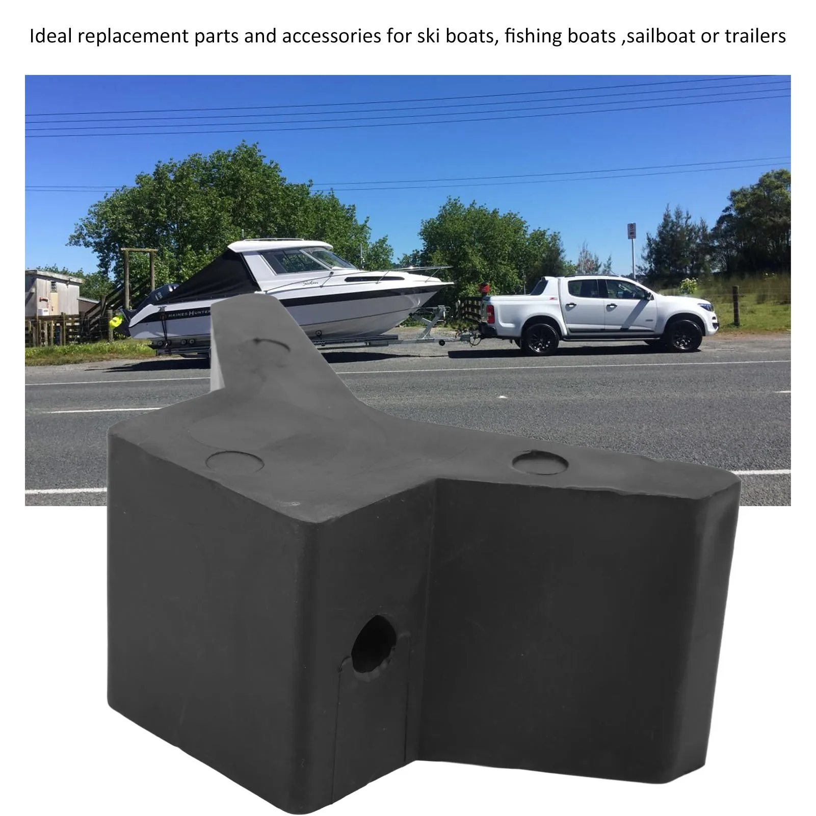 

Black Rubber Bow Stop Rubber Bow Y Block Black Rubber Bow Stop for Ski Boat Fishing Boat Sailboat Trailer Rubber Bow Y Block