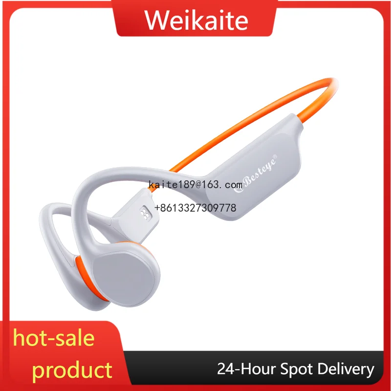 

True Wireless V 5.3 Bone Conduction Headphone Headset Sports C Shape Ipx8 Waterproof Earphone Earbuds With Microphone