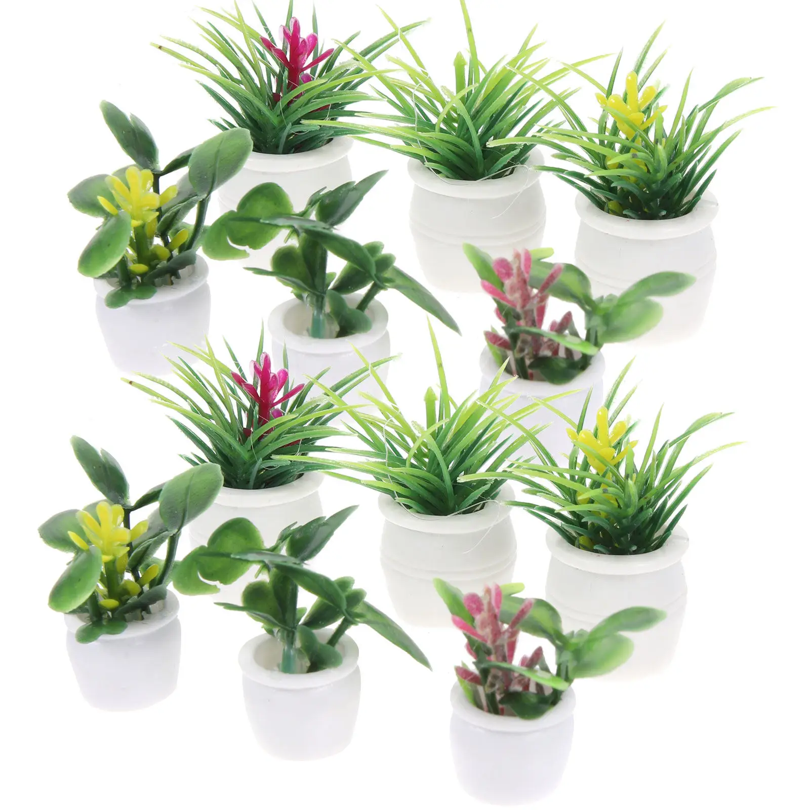 

14Pcs Miniature Bonsai Tiny Potted Plant Artificial Micro Landscape Decoration Mini House Desktop Garden Ornament