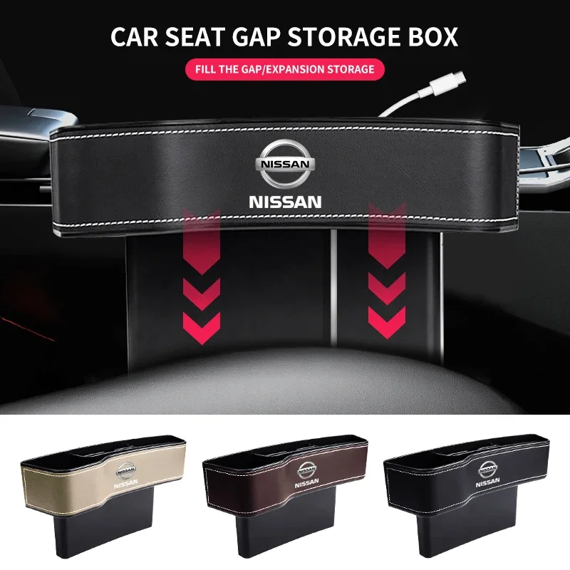 Car Multifunction Seat Organizer Box Universal Seat Gap Pocket For Nissan Qashqai j10 j11 x Trail t32 t31 Tiida Juke Accessories