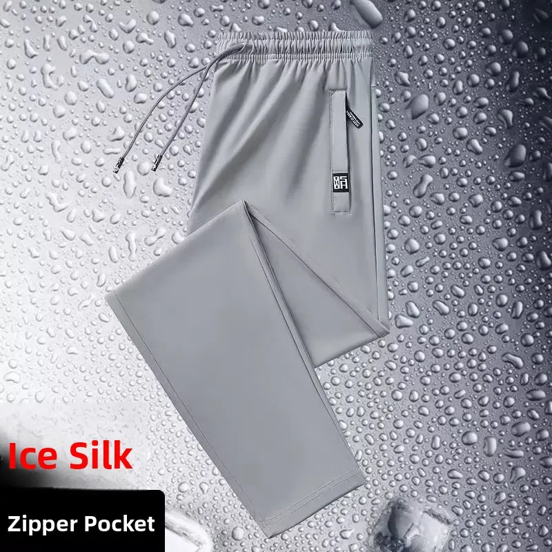 

Summer Thin Quick Dry Ice Silk Loose plus Size Sport Pants Women Casual Trousers High Waist Straight Leg Polyester Fiber