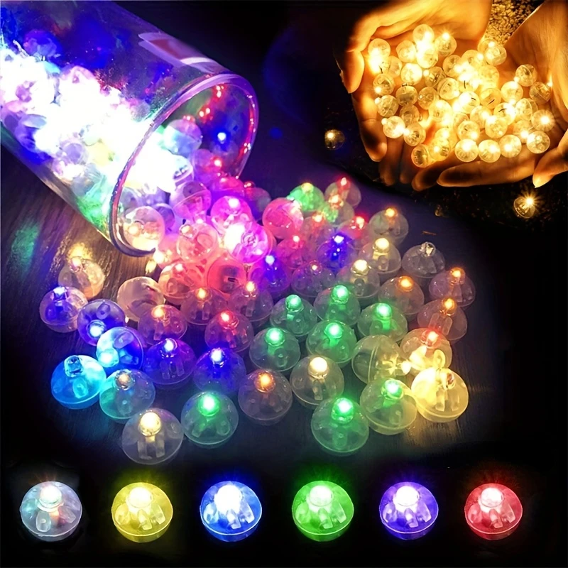 50/100pcs LED Balloon Lights Mini Ball Light Round LED Multicolor Flash Ball Lamp Paper Lantern Balloon Party Long Standby Time