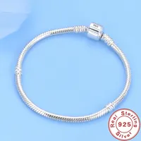 High quality bracelet 925 sterling silver classic bucket buckle bracelet fit original charm beads DIY women's jewelry Gifts