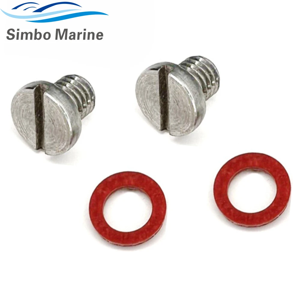 Slot Head Lower Unit Drain Fill Plug Screw & Gasket Kit for Yamaha Outboards 5 - 115 HP Engine 90340-08002 90430-08020 18-2371