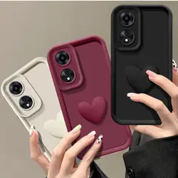 For OPPO A78 4G Case OPPO A58 4G 3D Love Heart Matte TPU Case For OPPO A58 5G A78 5G A60 A18 A38 Soft Slicone Cover