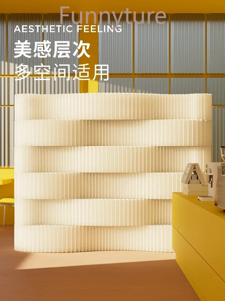 Folding laminated paper wall screen partition folding wall panel fence entrance living room dining removable room divider panel