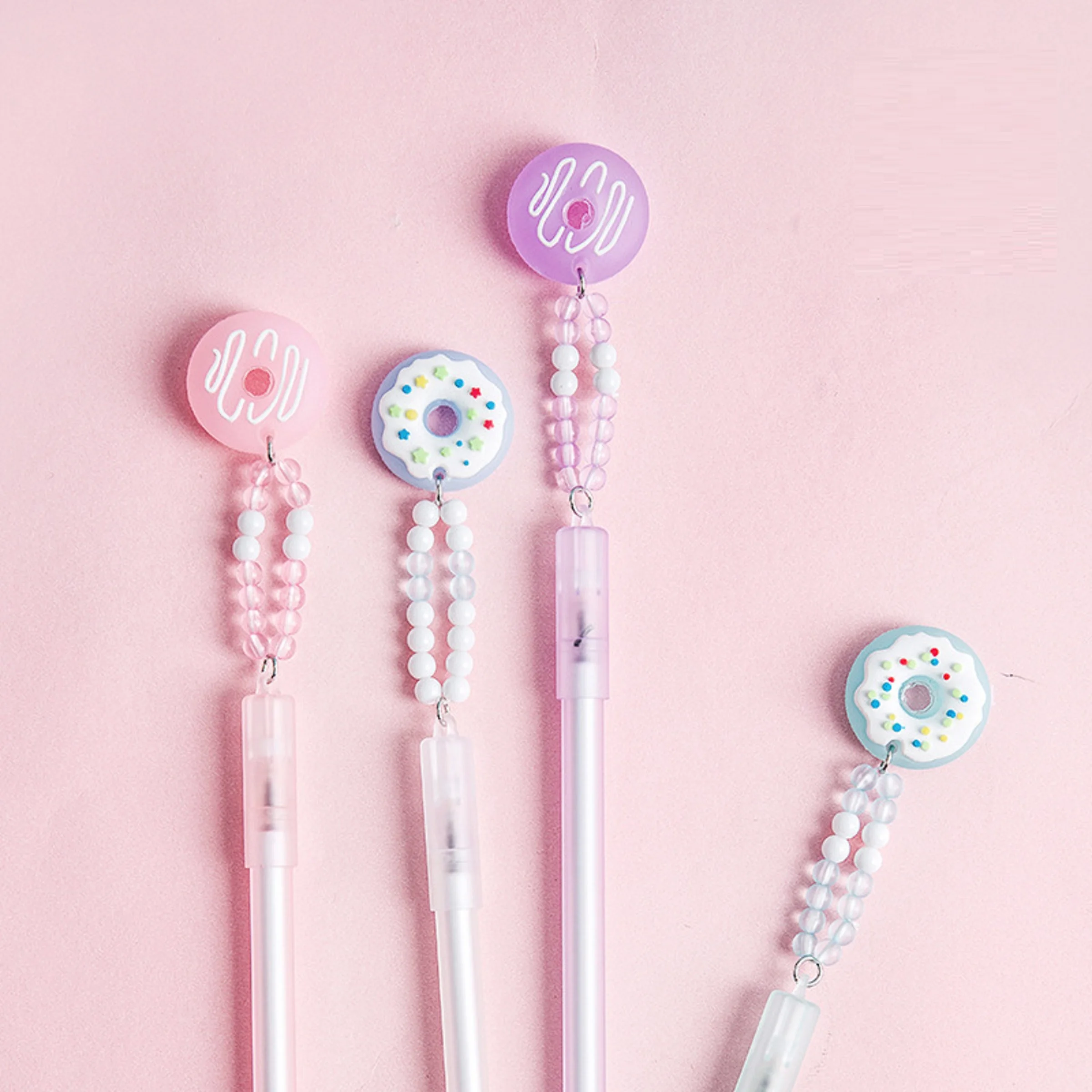 0.5mm Soft Silicone Gel Pen Cute Donut Pen Office Students Creative Stationery Gift for Girls