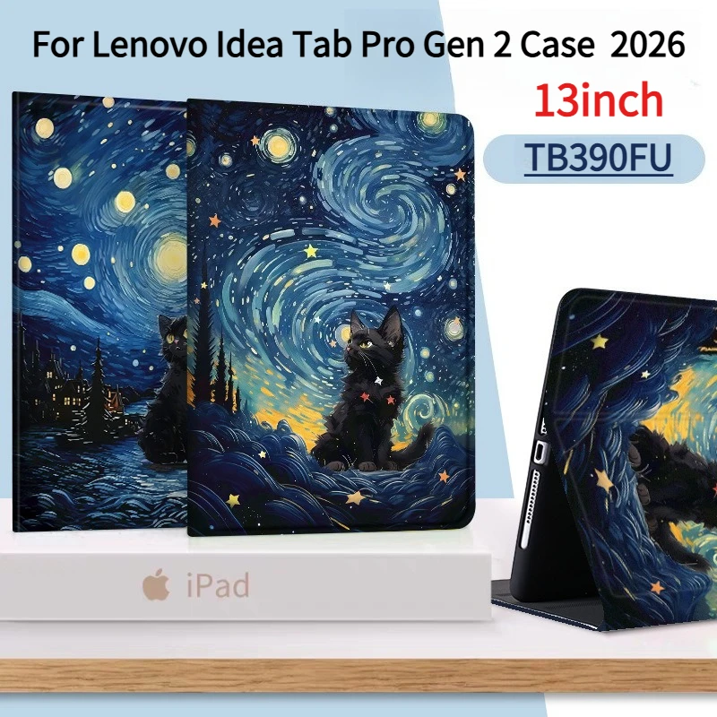 For Lenovo Xiaoxin Pad Pro GT 13'' Case 13inch 2026 Cartoon Starry Cat Tablets Cover For Lenovo Idea Tab Pro Gen 2 Case  TB390FU