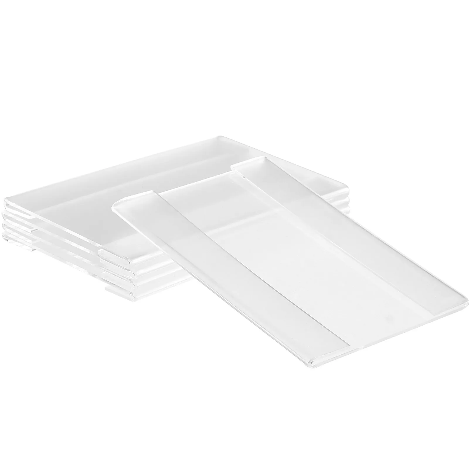 5Pcs Premium Acrylic Label Holder Clear Price Tag Display Stand for Supermarkets Retail Stores Shop Desktop Menu Sign Rack