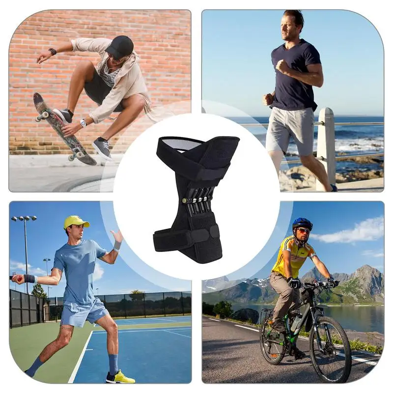 Knee Booster Brace Adjustable Sports Knee Pads Breathable Compression Knee Sleeves Soft Knee Support Non-Slip Knee Guard For