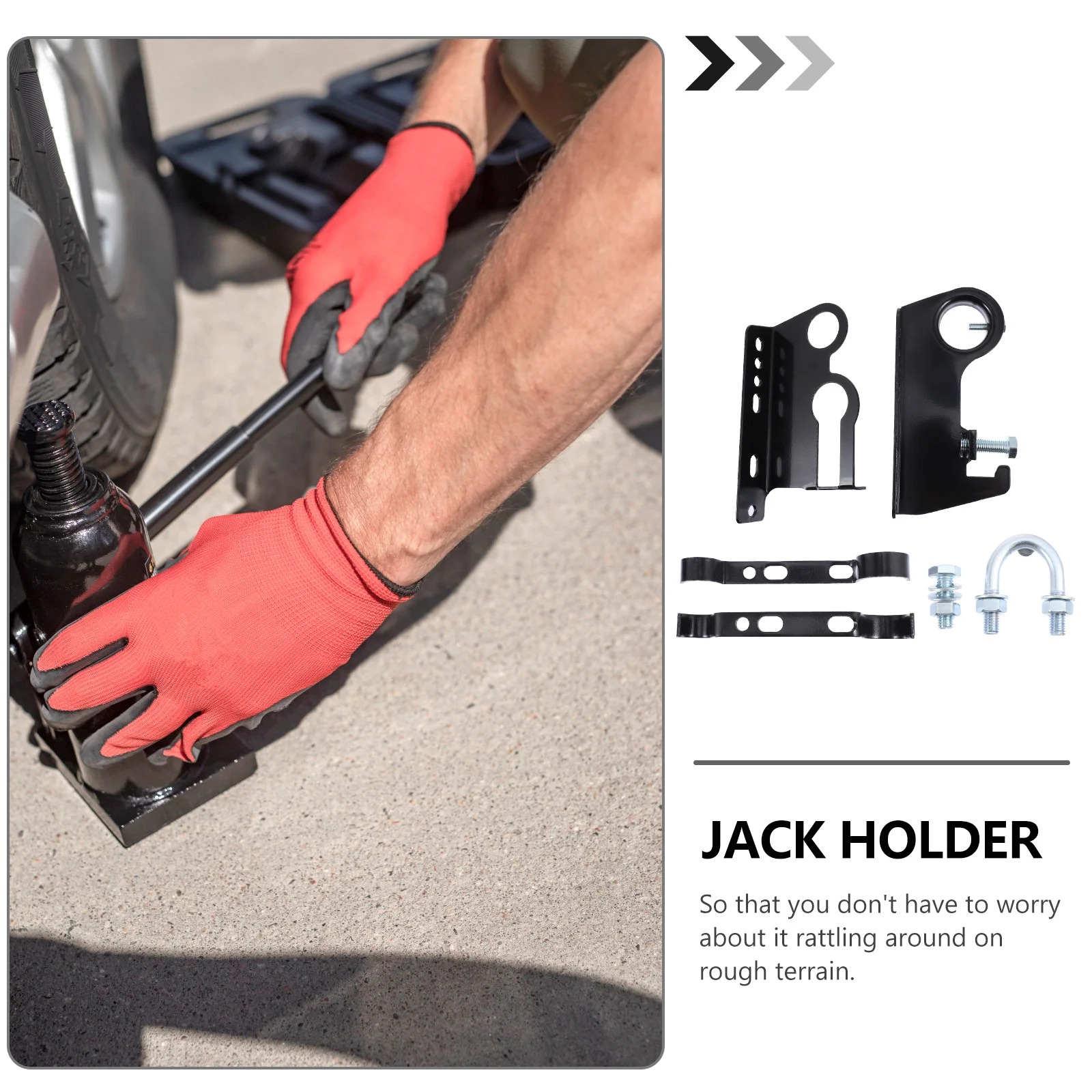 

1 set Car Jack Mount Bracket Heavy Duty Steel Fixing Frame For Off-Road Vehicle Roof Rack Shovel Hold Roof Cargo Basket