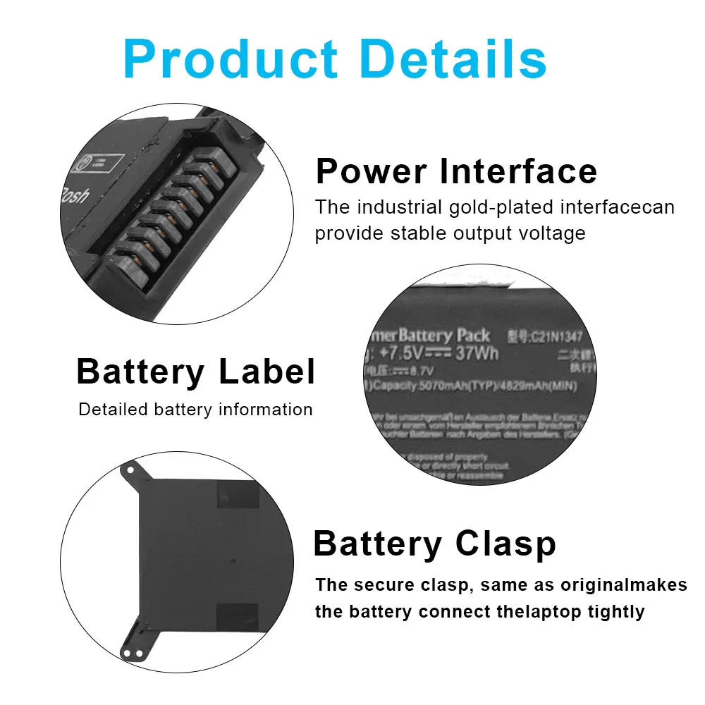 New C21N1347 Laptop Battery For Asus X555 X555LA X555LD X555LN A555L K555L Y583LD W519LD K555LD K555LA R556L Series 2ICP4/63/134