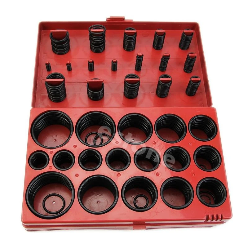 U2JC Portable 419pcs Assorted O Ring Rubber Seal Assortment Set Garage Plumbing