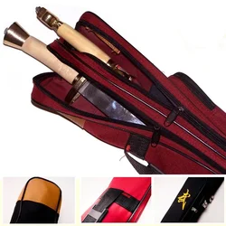 Duas Camadas Tai Chi Espada Sacos, Tecido Oxford, Wushu Carry Case, Saco de Armas, Kendo Bag, Bordado Caracteres Chineses, comprimento 110cm