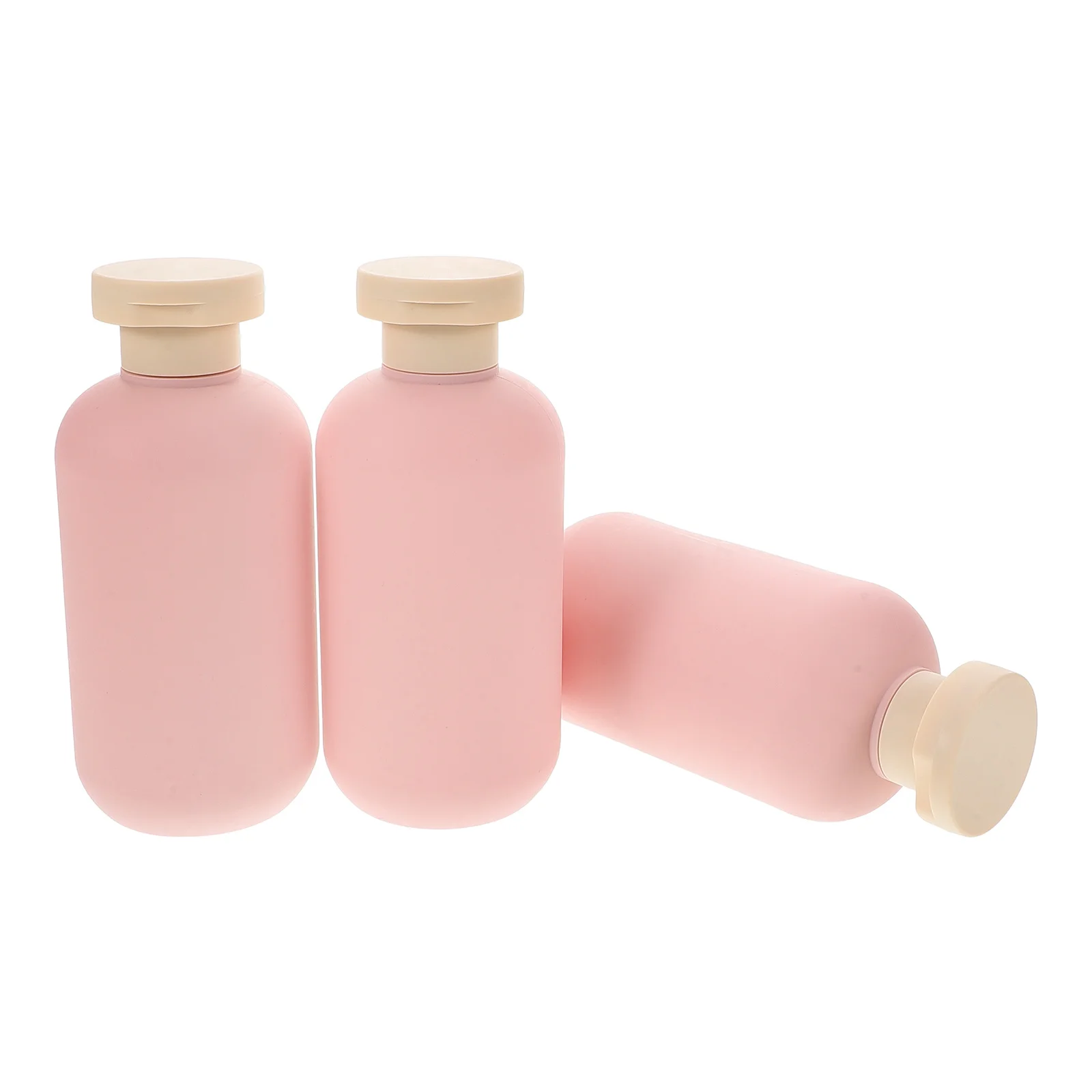 

3pcs Pink Baby Shower Gel Shampoo Dispenser Bottles Refillable Leakproof Travel Body Wash Containers PE Material Child Friendly