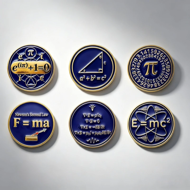 Pin Metálico con Fórmula Matemática Pi, Física y Química, Broche DIY para Decorar Ropa, Bolsos, Zapatos, Sombreros, Bufandas, Camisetas y Jeans