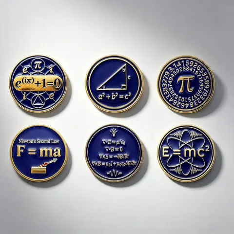 Math Formula Pin Pi Physics Chemistry Metal Badge Brooch DIY for Clothes Bags Shoes Hat Scarf T-shirt Jeans Decoration