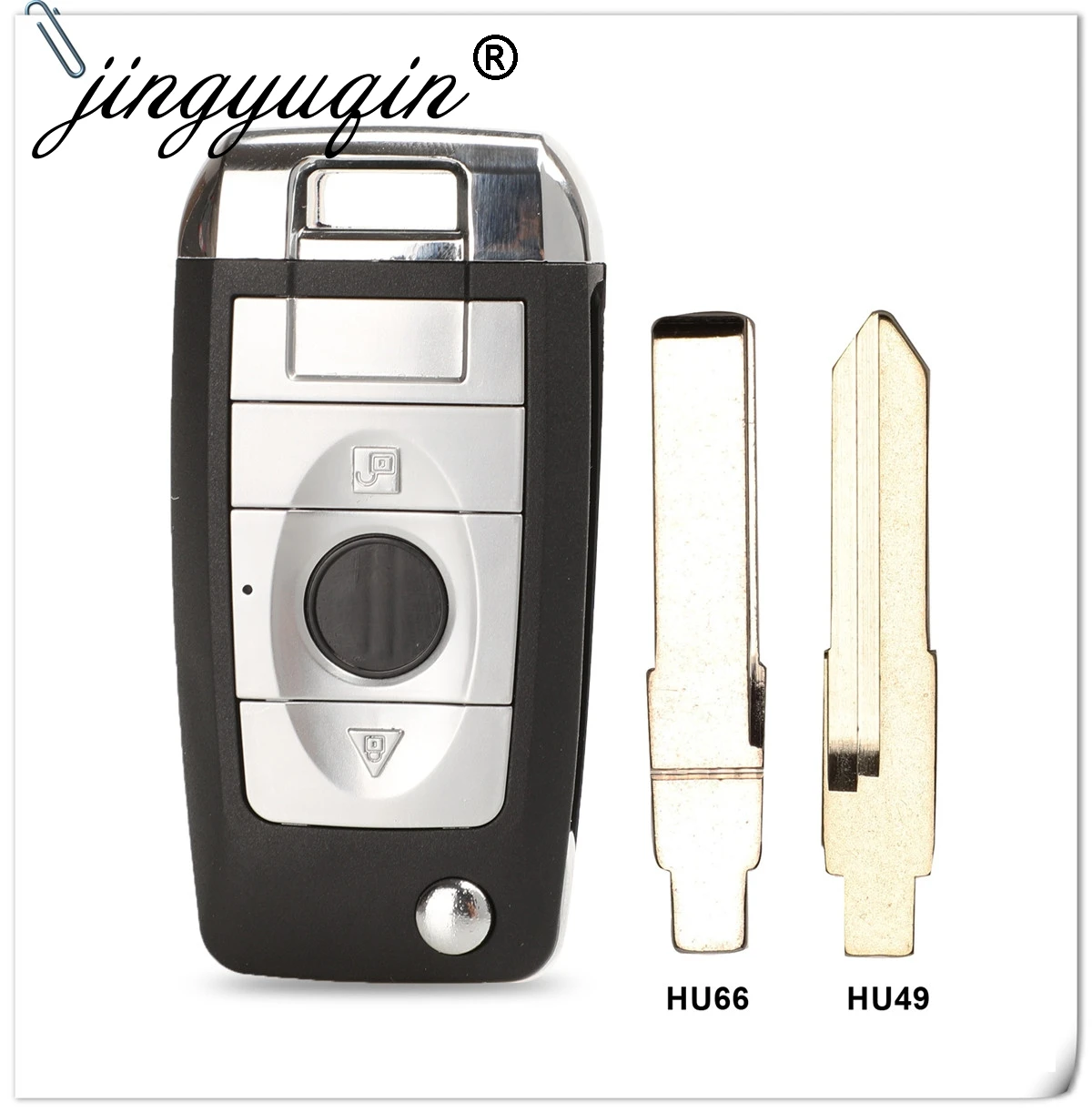 jingyuqin 10pcs 3 Button Modified Car Remote Flip Key Shell Case For Volkswagen Vw Jetta Golf Passat Beetle Skoda Seat Polo B5