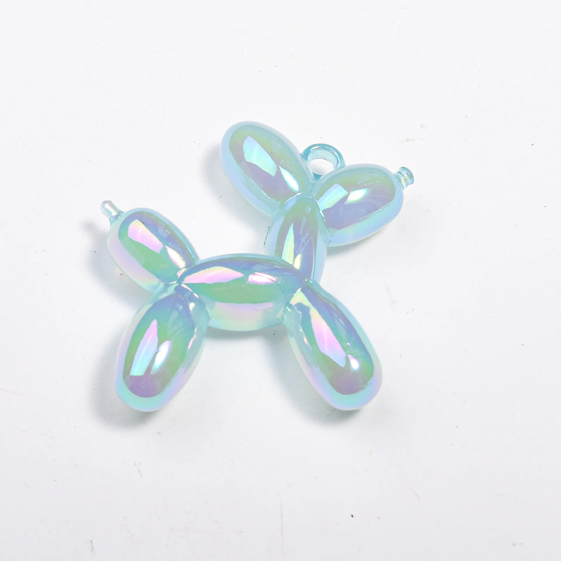 5Pcs 46mm Acrylic Balloon Dog Shape Colorful Pendant Beads For  DIY Necklace Bracelet KeyChains Jewelry Making Accessories