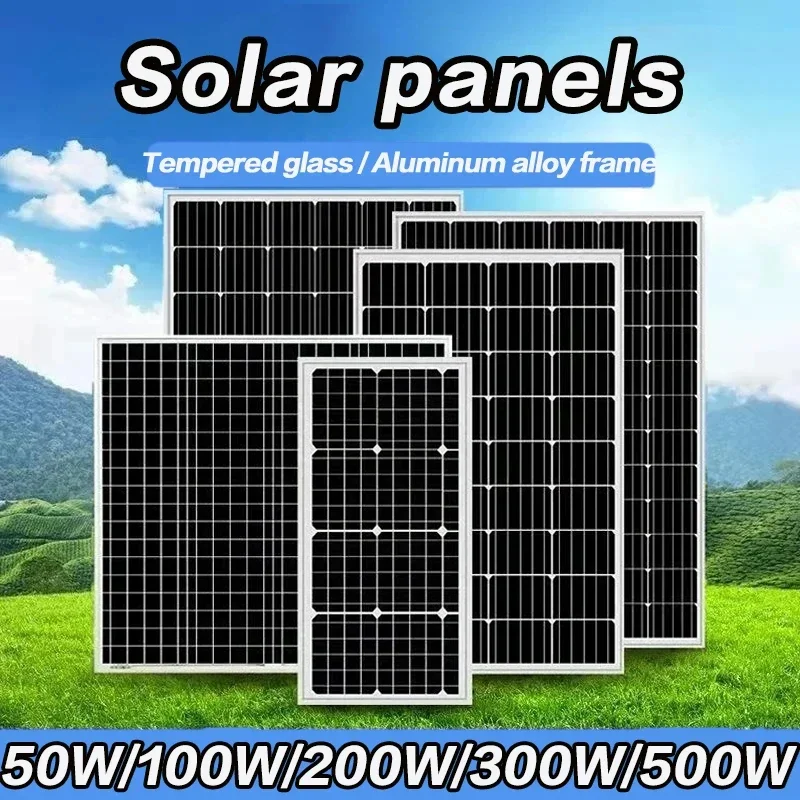 18V High-Power Solar Panel Rigid Panel Used for Photovoltaic Power Generation In Outdoor RV Ship Home Power Generation System