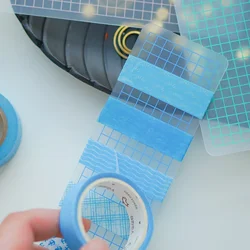 6pcs Portable Grid Transparent PVC Washi Tape Packing Board Subpackage Plate Tape Package Aliquot Boards Planner Tools