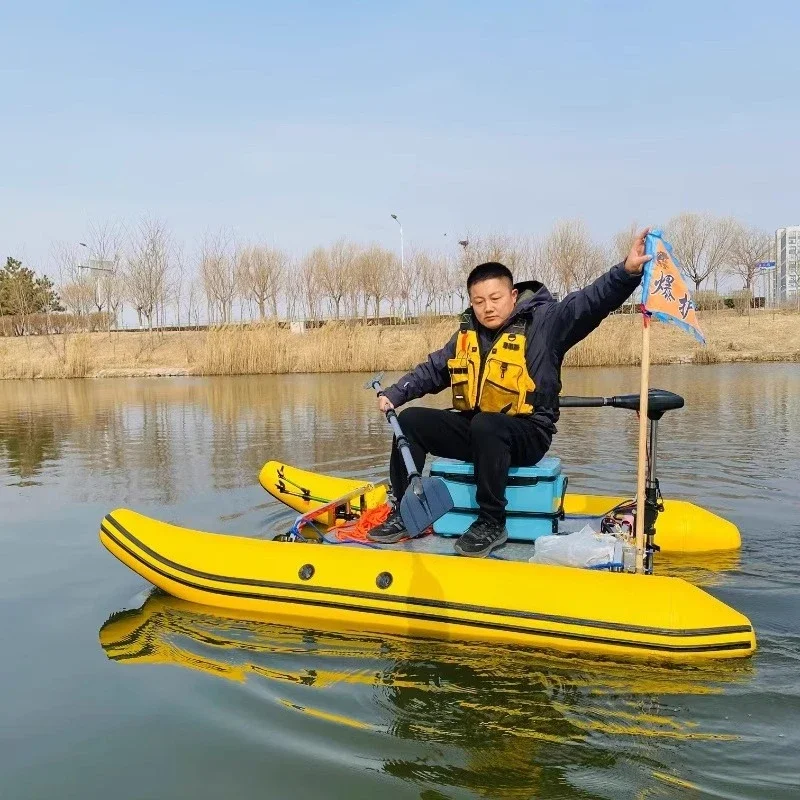 المحمولة نفخ قارب عائم مزدوج سبائك الألومنيوم قارب الصيد طوف