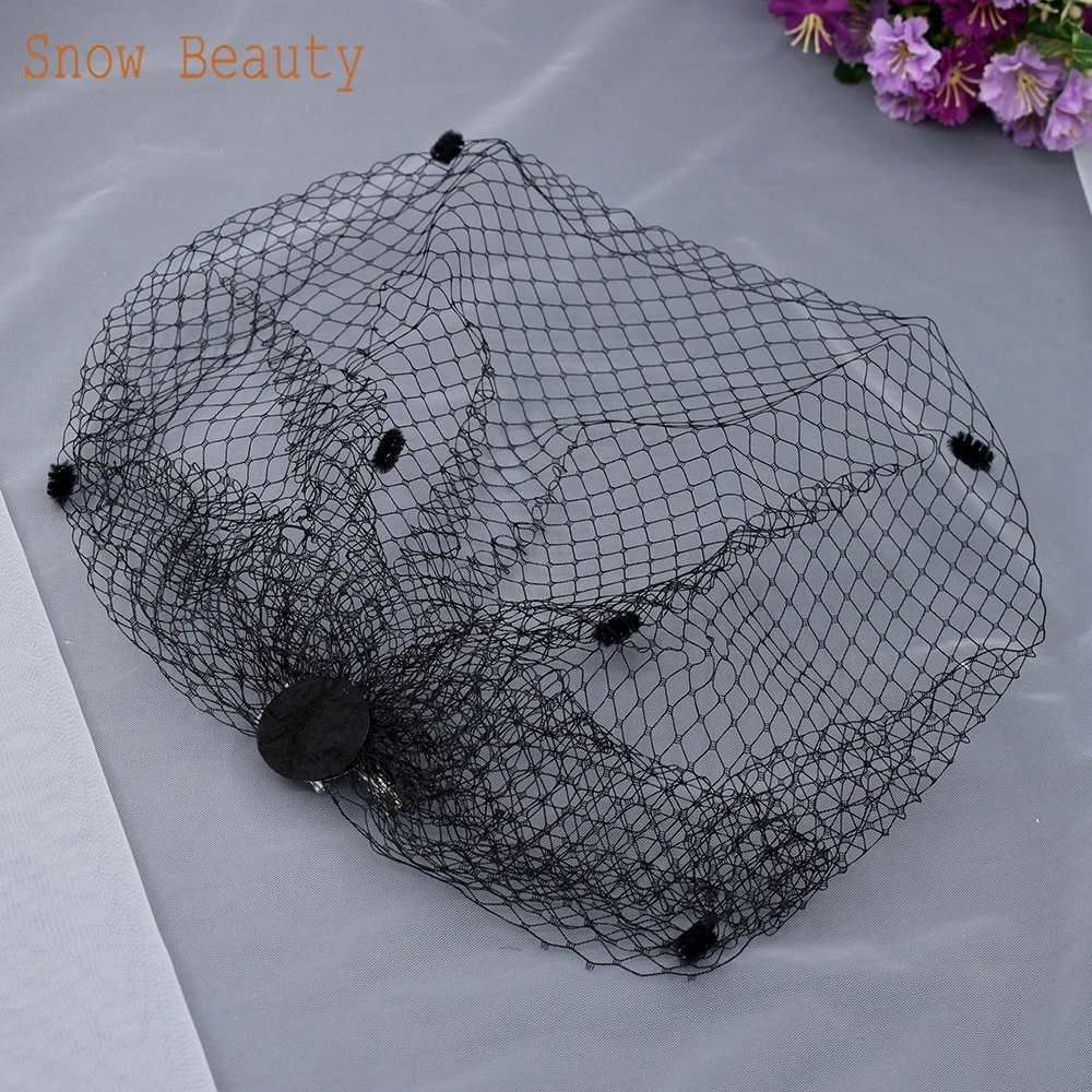 JM12 Elegant Wedding Tovenaar Hoeden Charmante Bridal Hoofddeksels Wit Zwart Bridal Netto Birdcage Veils Bruiloft Sluier Hoeden