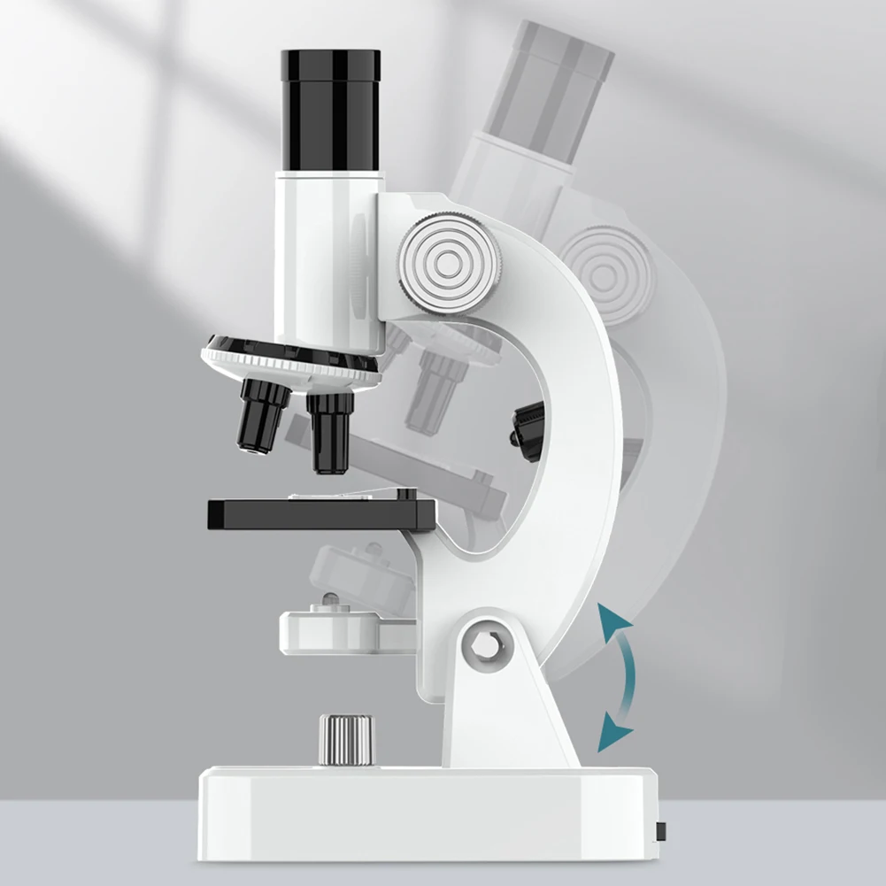 Mikroskop Monokuler LED 200X-4800X dengan Set Slide Mikroskop untuk Siswa Dewasa untuk Pendidikan Rumah Laboratorium Sekolah