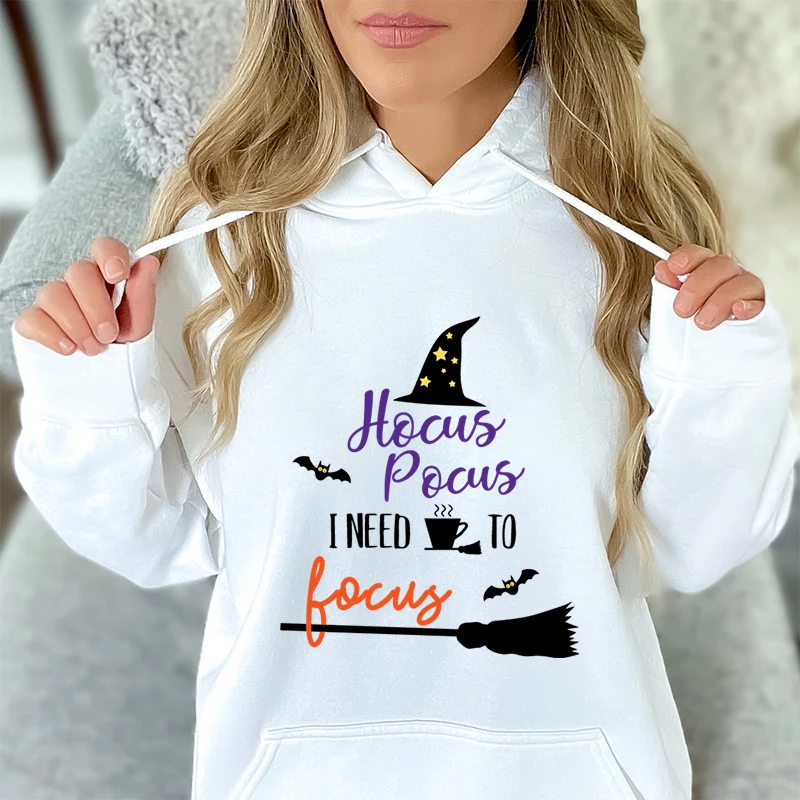 

Women's Clothing Sales Funny Halloween Witch Letter Print Sweatshirts Halloween Witchy Gift Women Halloween Party Fall Hoodies