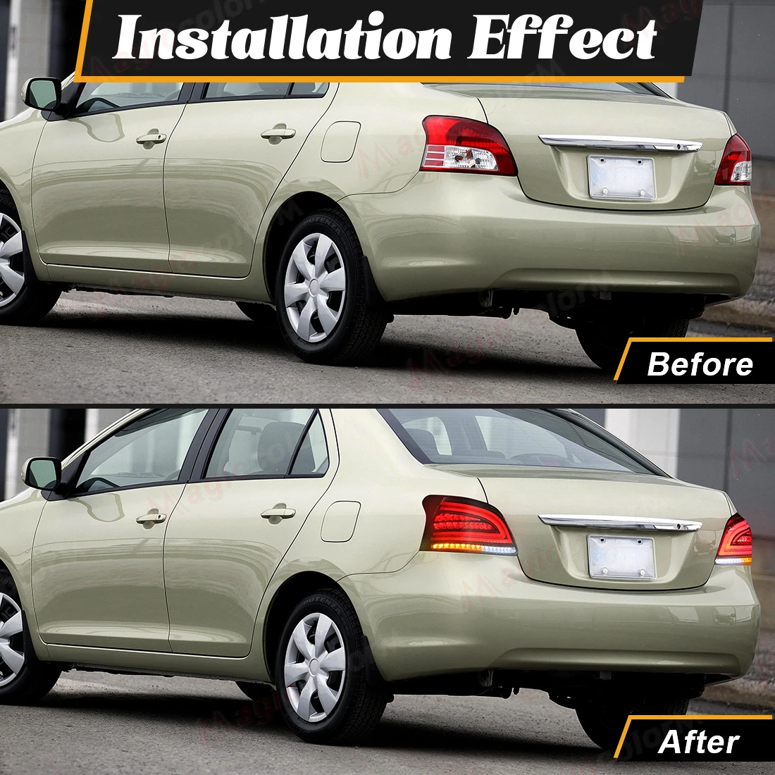 4 وظائف مصباح ليد خلفي لتويوتا فيوس 2008 2009 2010 2011 2012 2013 الفرامل بدوره مصباح إشارة القيادة عكس المصابيح الخلفية