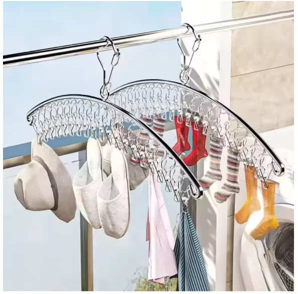 Sock Organizer Tray - Rüzgar Geçirmez Giysi Askısı Klipsleri Çorap