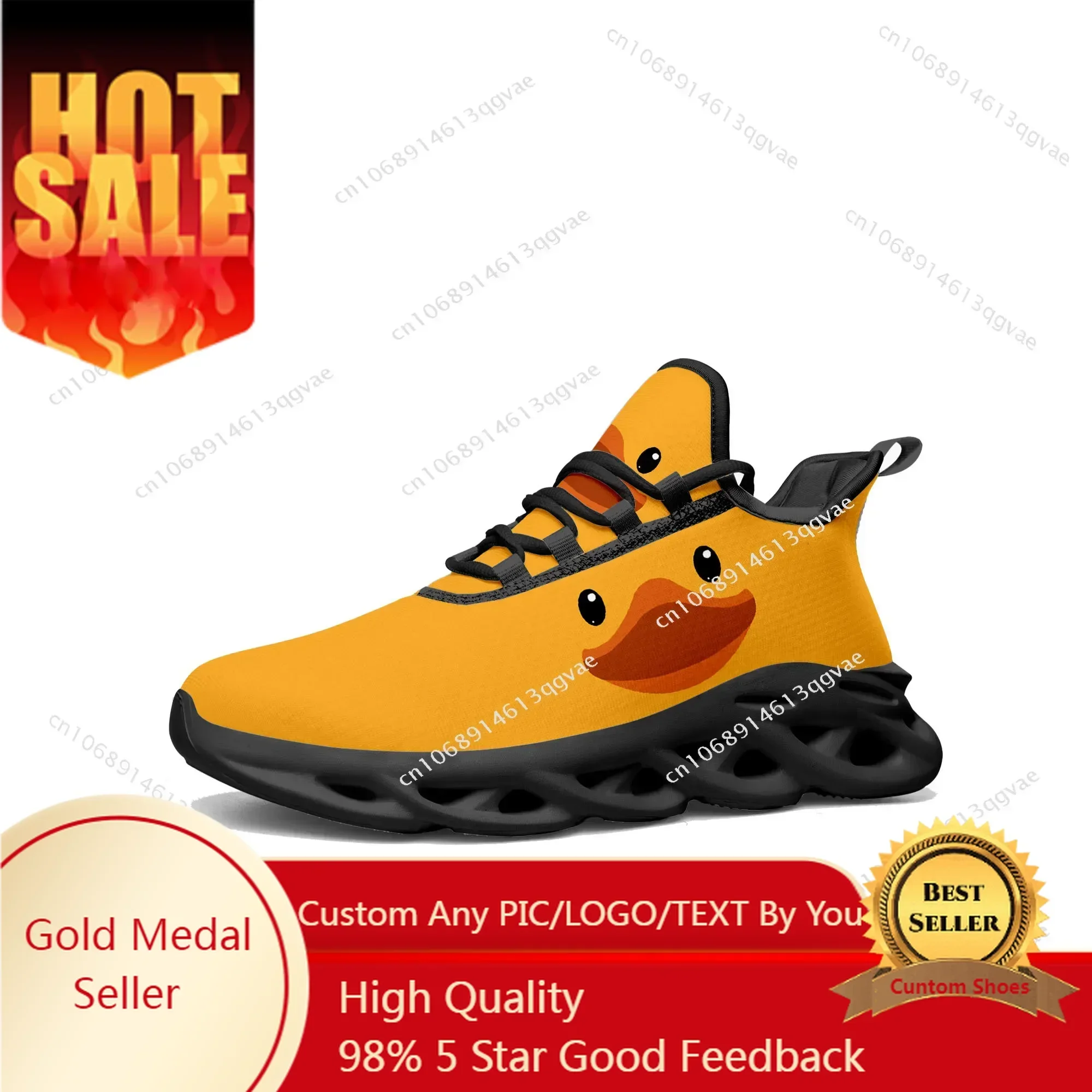 

Yellow Duck Printed Flats Sneakers Mens Womens Sports Running High Quality Sneaker Lace Up Mesh Footwear Tailor-made Shoe Balck