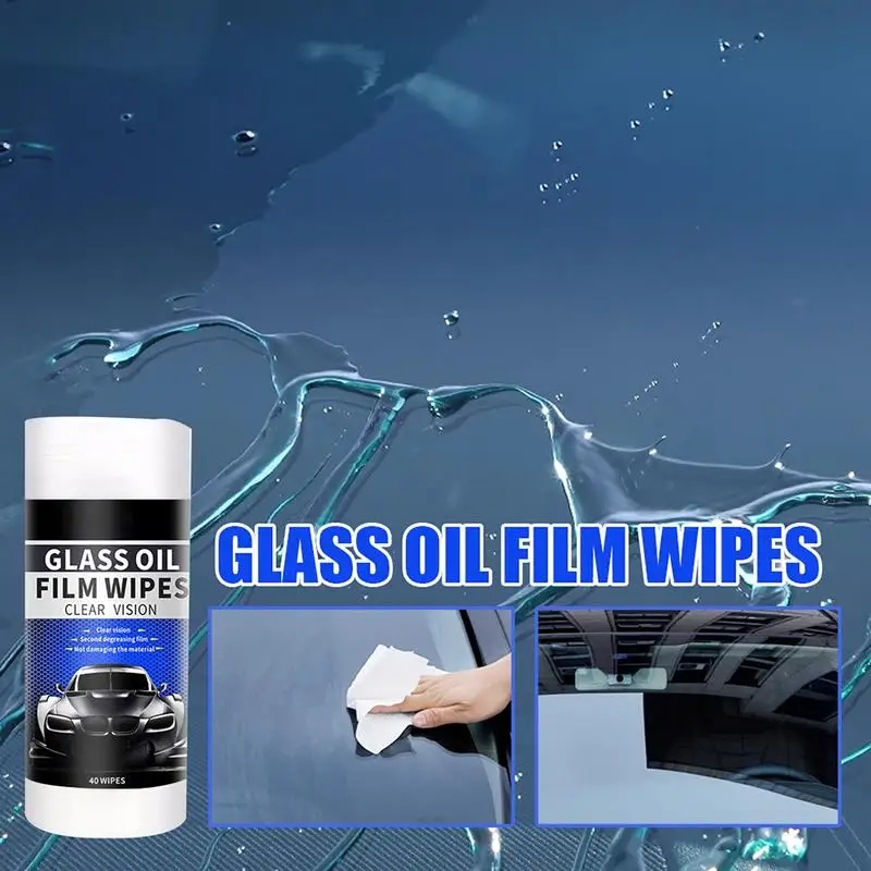 

Car Glass Oil Film Cleaner Wipes Windshield Cleaning Wipes 40Pcs Windshield Cleaning Wipes Car Oil Film Remover Glass Oil Film